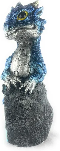 Miniatura 4 de Ain't It Nice Estatua de Dragón Medieval Dragón Bebé con Nido de Huevo de Cristal Figura Decorativa Geoda Cueva de Cristal Brillante Figura