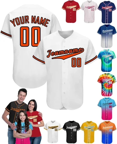 Miniatura 15 de Camiseta de béisbol personalizada para hombres, mujeres y niños con nombre, número y logotipo, camisetas de sóftbol personalizadas, S-4XL