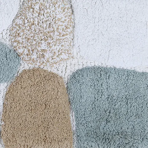 Miniatura 3 de Ramanta Home Alfombra de baño de algodón puro con piedra de guijarro, color beige gris, súper suave, antideslizante, absorbente, para baño, cocina