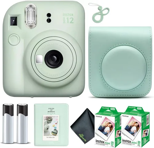 Miniatura 19 de Cámara instantánea Fujifilm Instax Mini 12 en color rosa floreciente, paquete de película Fuji Instax Mini (20 hojas) + estuche de transporte