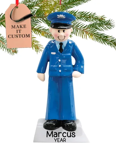 Adorno personalizado de la Fuerza Aérea 2025 | Personalización gratuita las 24 horas | Adornos militares de Navidad grabados con láser para árbol |