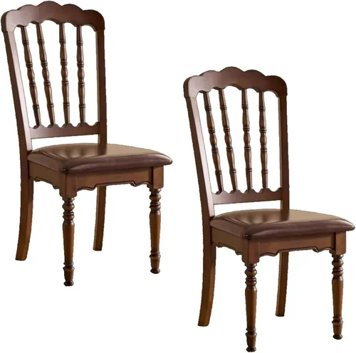 Miniatura 9 de Dining Room Chairs Retro Wooden Dining Chairs with Slatted Backrest, Classic Armless Church Chair for Restaurants/Kitchens, Church(No Cushion,2PCS)