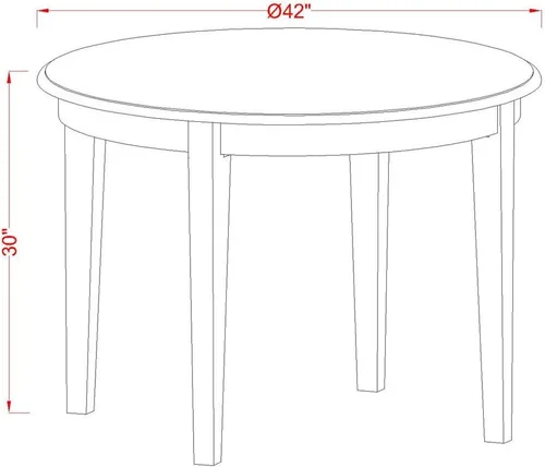 Miniatura 10 de East West Furniture BOVA5-LWH-C - Juego de comedor de 5 piezas para 4 personas, incluye una mesa de cocina redonda y 4 sillas de comedor tapizadas