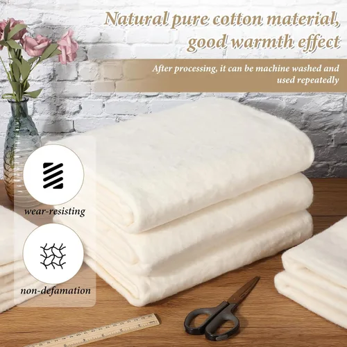 Miniatura 7 de 5 piezas de edredón de algodón de 45 x 60 pulgadas, suave, ligero, puro algodón natural, bateo para todas las estaciones, para rellenar mantas