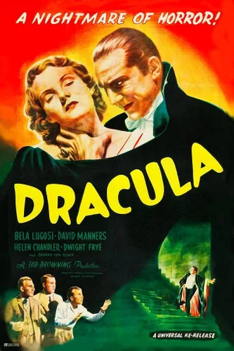 Póster laminado de película Drácula 1931 Bela Lugosi Pesadilla de terror clásico Póster de película vintage, póster de monstruo aterrador de