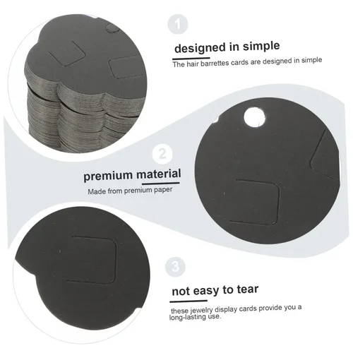 Miniatura 9 de WOONEKY Clip para el cabello Tarjetas de visualización 100 unids papel joyería tarjetas agujeros para pantalla horquilla titular