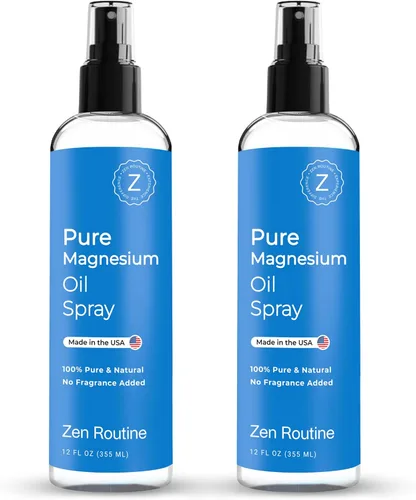Miniatura 11 de Spray de aceite de magnesio puro de 12 onzas – Magnesio tópico de grado USP premium para pies, cuerpo y músculos – Ayuda con calambres