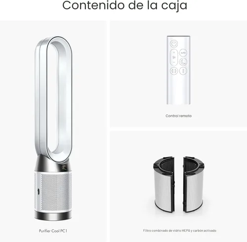 Miniatura 5 de Purificador de aire Dyson Pure Cool PC1, ventilador de torre con filtro HEPA, controlado por aplicación y control remoto, oscilación de 350°, 10