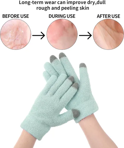 Miniatura 2 de Guantes de spa para manos secas, guantes hidratantes durante la noche con buen forro, guantes hidratantes para pantalla táctil para mujeres