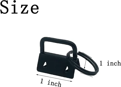 Miniatura 2 de 20pcs 1 Inch Key Fob Hardware with Key Rings Sets,Wristlet Clasp Negro