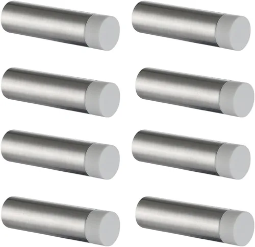 Miniatura 5 de JQK Tope de puerta, 2-7/8 pulgadas, acero inoxidable 304, amortiguador de sonido, tope de puerta, parachoques de pared, paquete de 8, blanco