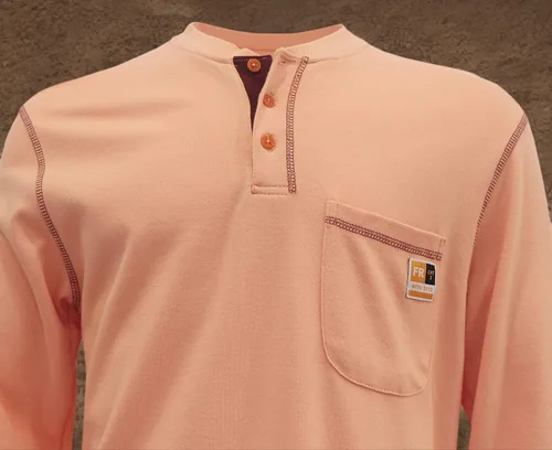 Miniatura 7 de KONRECO Camisas FR para hombre resistentes al fuego/ignífugo CAT2 7oz algodón dos tonos y camisa Henley