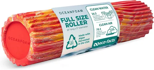 Miniatura 14 de Oceanfoam Tidal Roller - Azul Marino Oscuro - Rodillo de espuma para masaje muscular para dolor de espalda y estiramiento - Textura de onda ancha
