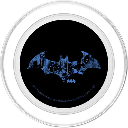 Miniatura 2 de DC Comics Fan Art - PopSockets MagSafe PopGrip con logotipo de pintura azul de Batman para iPhone