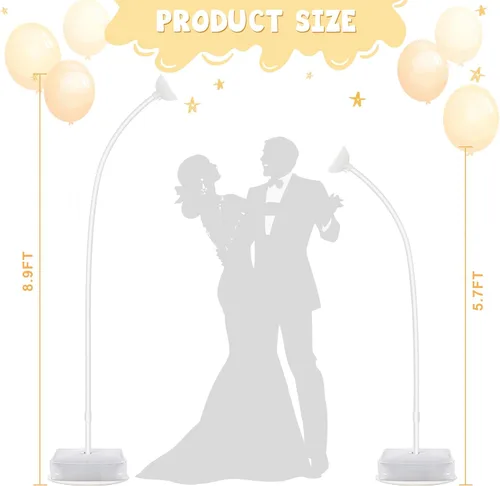 Miniatura 3 de Chamvis Soporte de arco de globos, kit de arco de globos ajustable de 8.2 pies y 5 pies, marco de arco de boda, soporte de arco de flores, arco