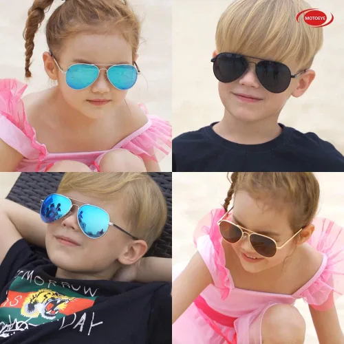 Miniatura 6 de REBAJAS DE VERANO - Aviator - Gafas de sol polarizadas para niños y niñas, paquete de 2 unidades de 4 a 14 años, Púrpura y amarillo