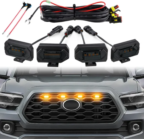 Miniatura 10 de Seven Sparta 4 luces LED para parrilla con adaptador de fusible compatibles con parrilla delantera Toyota Tacoma TRD Pro OEM 2016-2023