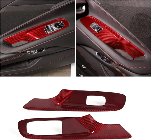 Miniatura 9 de Sekhyna Cubierta del panel de interruptor de elevación de ventana compatible con Chevrolet Corvette C8 Coupe Stingray 2020 2021 2022 2023 ABS 2