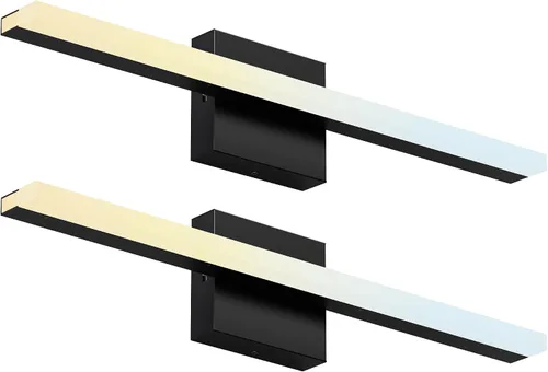 Miniatura 8 de ZAGO Lámpara de tocador de baño de 24 pulgadas sobre el espejo, LED moderna y rotacional montada en la pared, ajustable, cableada, con cable