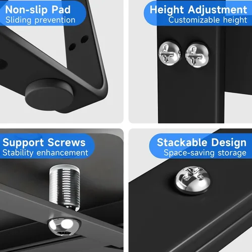 Miniatura 7 de Organizador de estante expandible para gabinete, almacenamiento apilable para mostrador de despensa de cocina, soporte ajustable para armario, Negro
