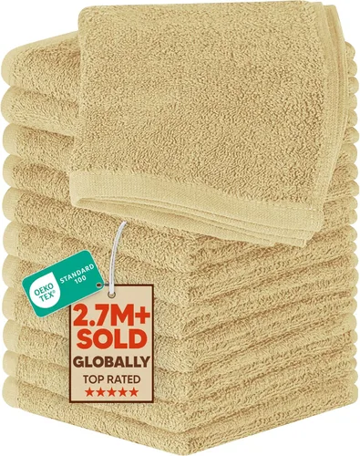 Utopia Towels Juego de 12 paños de algodón – 100% algodón hilado en anillo, paños de franela de alta calidad, altamente absorbentes y suaves al