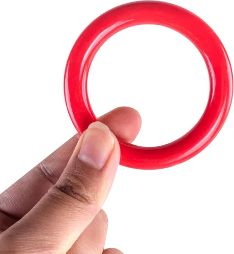 Miniatura 4 de Super Z Outlet Anillos de carnaval de plástico rojo de 2.5 pulgadas para juegos de lanzamiento de anillos, juguetes de recuerdo de fiesta