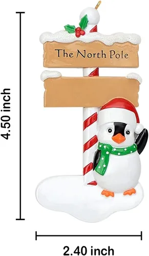 Miniatura 5 de MAXORA Adornos de Navidad personalizados 2025 – Adorno de pingüino del Polo Norte – Adornos de Navidad familiares únicos personalizados 2025