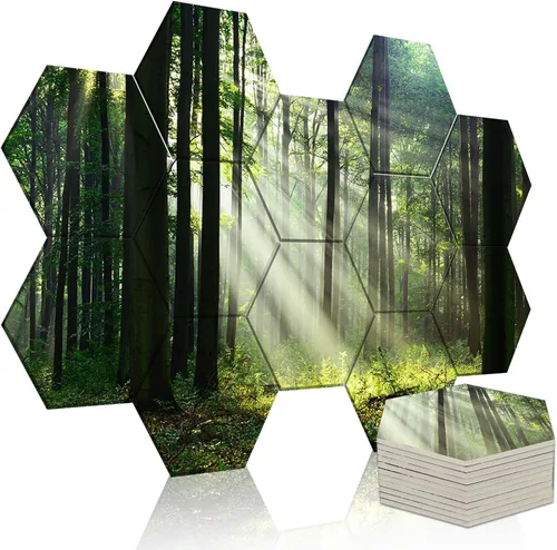 Miniatura 28 de Mollywell Paneles acústicos hexagonales, de alta densidad, insonorizantes, azulejos de fieltro decorativos para reducción de ruido para techos