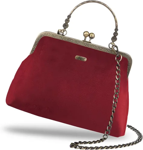 Miniatura 58 de Bolso floral con asa superior, bolso de noche Kiss Lock para mujer, bolso vintage