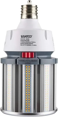 Miniatura 6 de Satco S23143 Hi-Pro - Lámpara LED de mazorca de maíz con potencia y temperatura de color seleccionable, repuesto HID, base EX39, 80W/63W/54W
