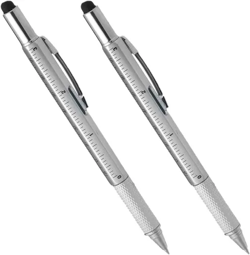 Miniatura 11 de Multipalabra 6 en 1 herramienta multifunción bolígrafo con bolígrafo, regla, destornillador, una cabeza plana, bolígrafo de pantalla táctil, medidor
