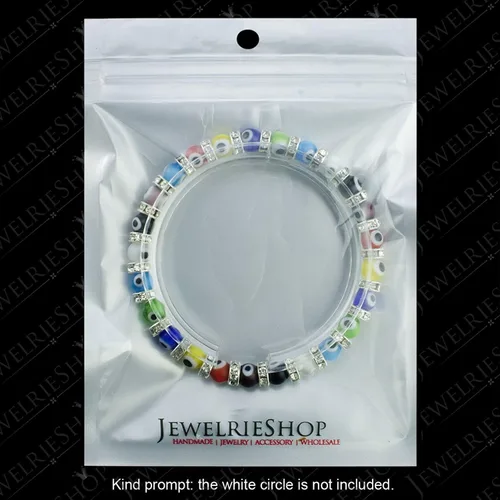 Miniatura 5 de Pulsera con cuentas de mal de ojo turco, con abalorio de vidrio veneciano con espaciadores rondelle