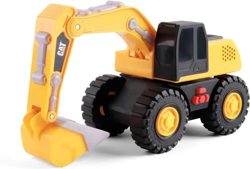 CAT Juguetes de construcción, máquinas resistentes, excavadora de juguete, 10 pulgadas con luces y sonidos realistas, acción retumbante, piezas