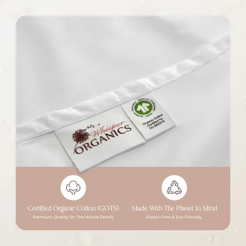 Miniatura 7 de Juego de 4 piezas de sábanas de percal 100 % algodón orgánico con certificación GOTS, perfectas para personas que duermen con calor, duraderas y Azul