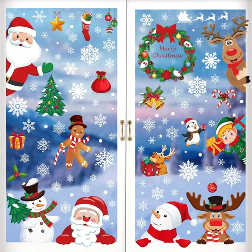 Miniatura 16 de 77 calcomanías para ventana del Día del Padre, 9 hojas de decoración azul para el Día del Padre, calcomanías de doble cara para ventanas de vidrio