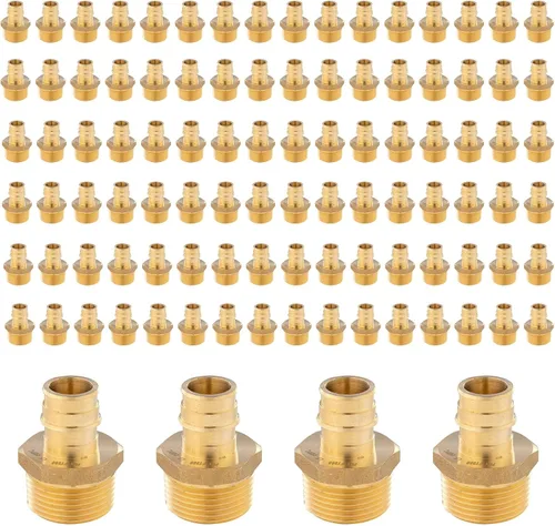 Miniatura 27 de Paquete de 5 accesorios de expansión Seelink PEX-A, adaptador NPT roscado macho de 1/2 x 3/4 pulgadas, accesorio de tubería de expansión de latón