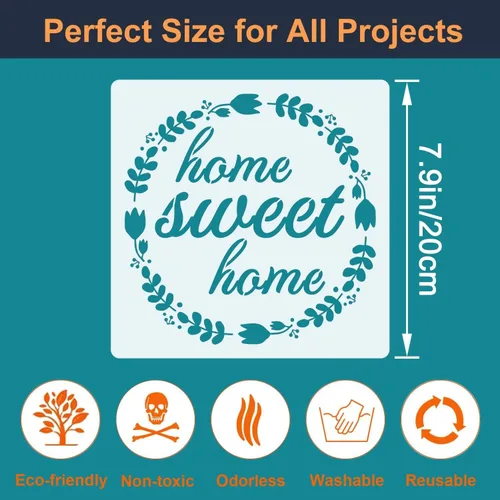 Miniatura 2 de 16 plantillas de letreros de temporada para el hogar, plantillas reutilizables para pintar en paredes de madera, decoración de puerta del hogar