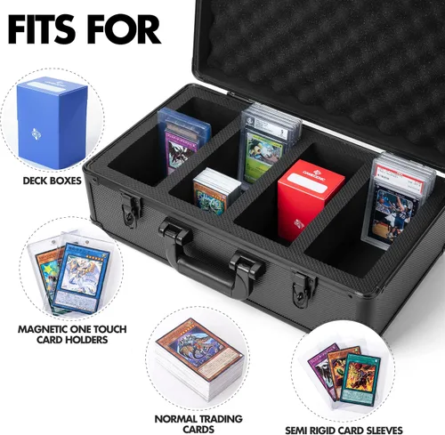 Miniatura 6 de Caja de almacenamiento de tarjetas clasificadas FunGuys, estuche para tarjetas comerciales clasificadas de Pokémon PSA, cajas de almacenamiento