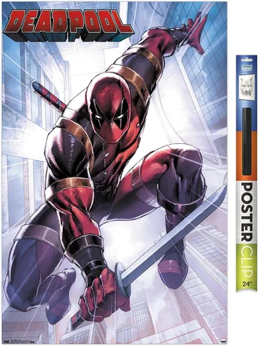 Miniatura 21 de Trends International Marvel Comics Deadpool - Póster de pared de ataque, 22.375 x 34 pulgadas, versión enmarcada en negro Versión con marco negro