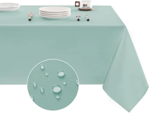 Miniatura 13 de Veblandy Mantel rectangular impermeable, a prueba de derrames, sin arrugas, mantel lavable, decoración de mesa de cocina, comedor, mantel de tela