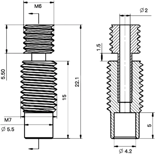 Miniatura 7 de Mejora nano recubierto bimetálico ruptura de calor suave de titanio cobre garganta todo tubo de metal compatible con V6 HOTEND, Titan Aero Extruder