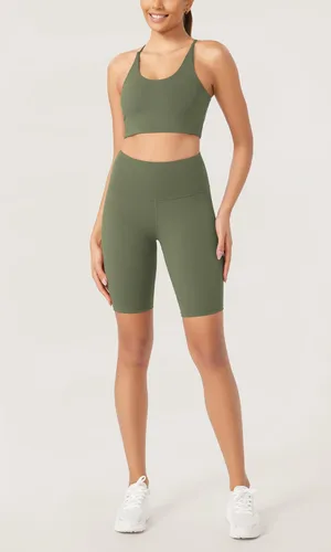 Miniatura 4 de ODODOS ODLEX - Paquete de 2 pantalones cortos de entrenamiento de cintura alta para mujer, control de abdomen, entrenamiento, gimnasio, atletismo