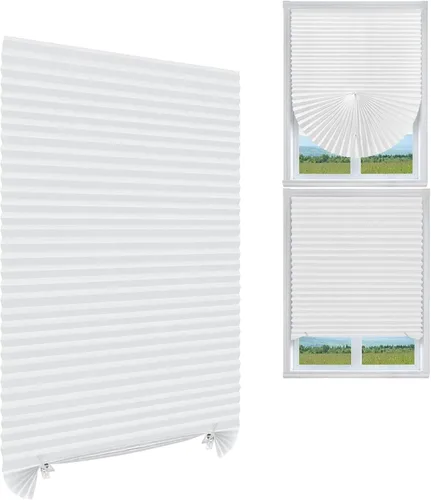 Miniatura 10 de MALOKI Persianas plisadas para ventana, persianas temporales sin cordones, filtrantes de luz, plisadas, de papel, para oscurecer la habitación