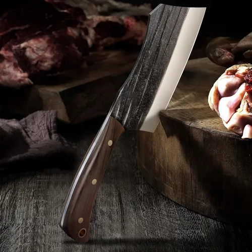 Miniatura 7 de HOSHANHO Juego de Cuchillos de Carnicero, Juego de Cuchillos de Chef Serbios de Acero de Alto Carbono de 3 Piezas con Cuchillo de Deshuesar