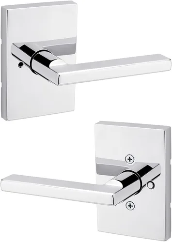 Miniatura 10 de Kwikset Halifax - Manija de puerta de paso interior, palanca para puertas de armario y pasillo, manija reversible sin bloqueo, color negro mate