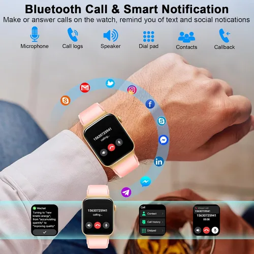 Miniatura 2 de Reloj inteligente para hombres y mujeres (respuesta/hacer llamadas), reloj inteligente de 1.85 pulgadas, 113 modos deportivos, rastreador de fitness