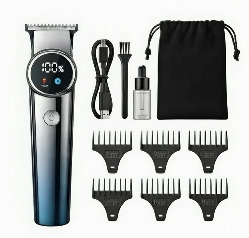 Cortadora de pelo para hombres, recortadora de barba para hombres, juego de corte de pelo eléctrico inalámbrico, kit de aseo recargable con