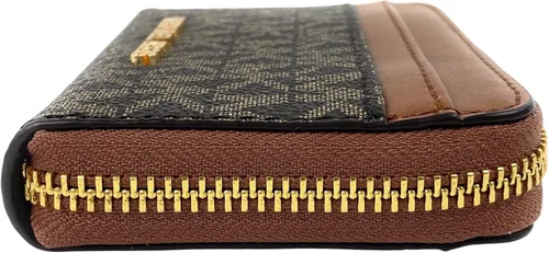 Miniatura 3 de Michael Kors Funda mediana con cremallera alrededor de la tarjeta MarrónOro M