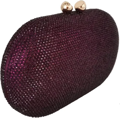 Miniatura 2 de Bolsos y bolsos de noche de cristal púrpura para mujer bolsos de mano y bolsos de mano de diamantes para fiesta formal para mujer color rojo
