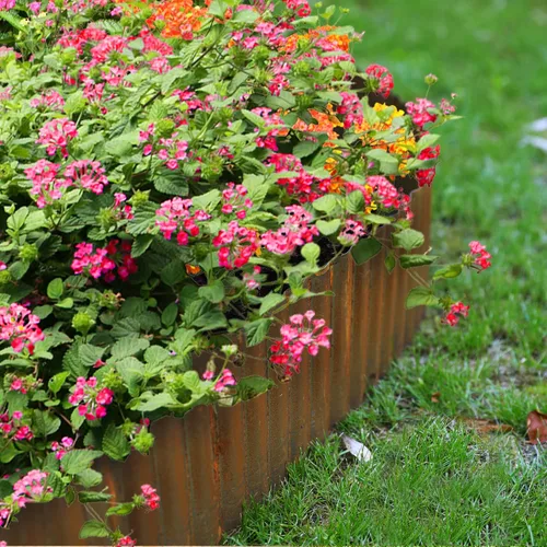 Miniatura 5 de Worth Bordes de Jardín de Corrugado Ancho Pre-Oxidado, 6" x 20 Pies Borde de Paisaje de Acero Resistente Tiras Largas de Metal Flexible para Camas